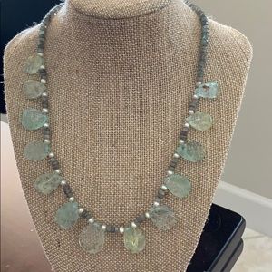Beautiful prasiolite and beaded necklace